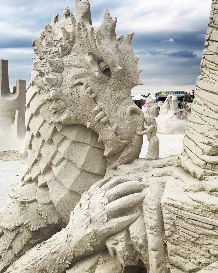 bingwallpaper dragon sand castle