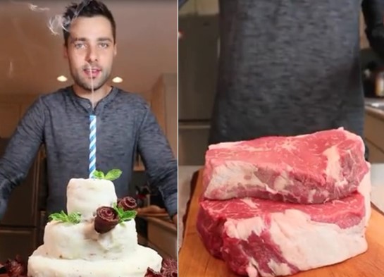 Il Realise Une Vraie Et Belle Piece Montee Avec Des Steaks Et Des Pommes De Terre